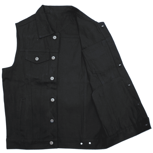 Mens Denim Black Battle Vest
