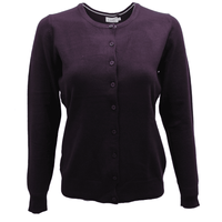 Women s Dark Purple Knit Cardigan Sweater Red Zone