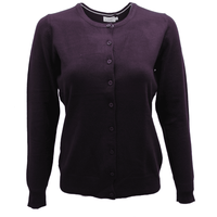 Thumbnail for Women's Dark Purple Knit Cardigan Sweater