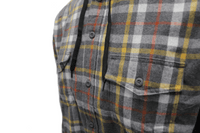 Thumbnail for Yellow and Gray Hooded Flannel