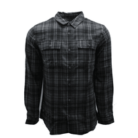 Thumbnail for Charcoal and Gray Plaid Flannel