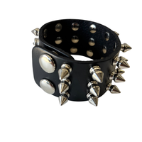 Thumbnail for 3 Row Spike Stud Leather Wristband
