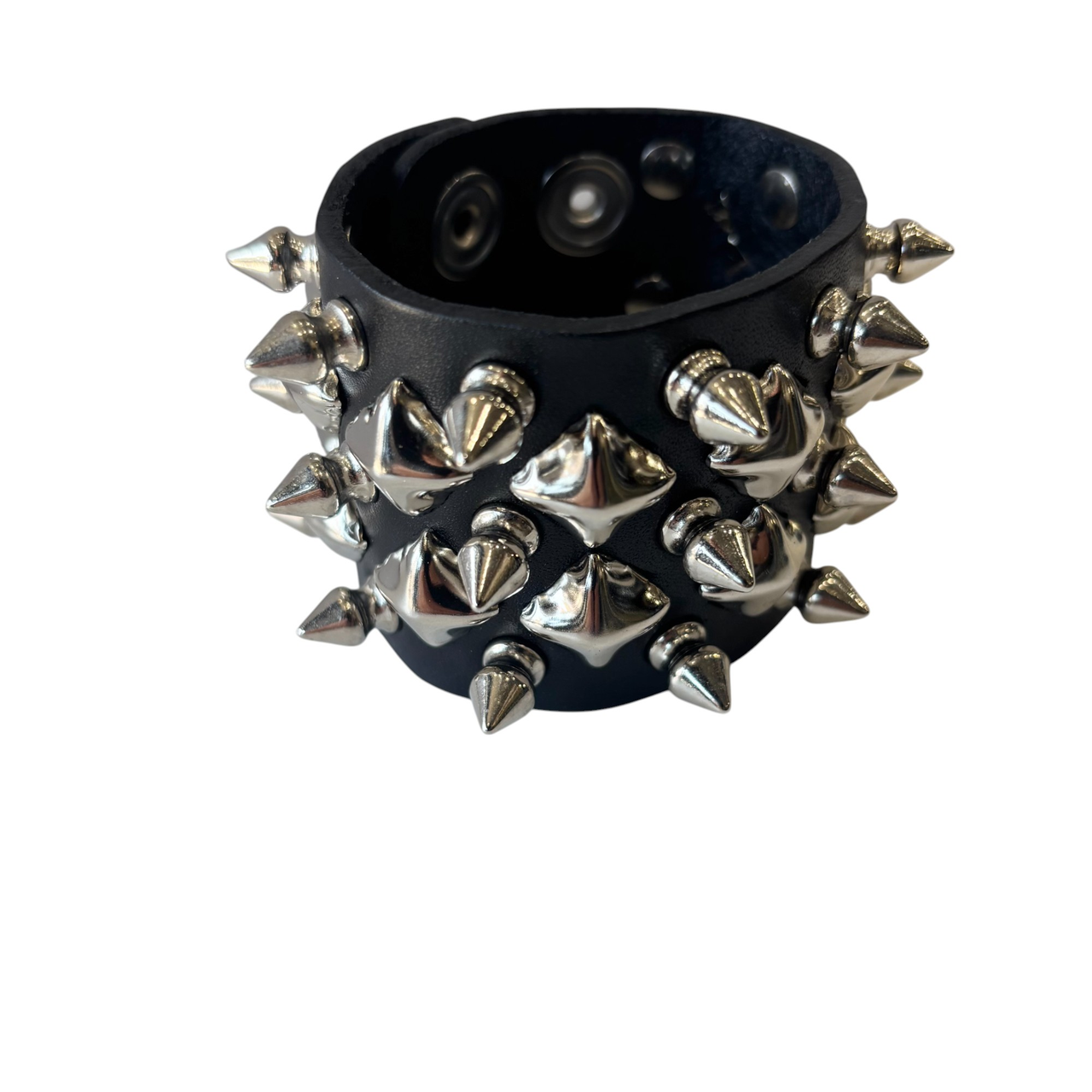 Pyramid and Spike Studded Wristband