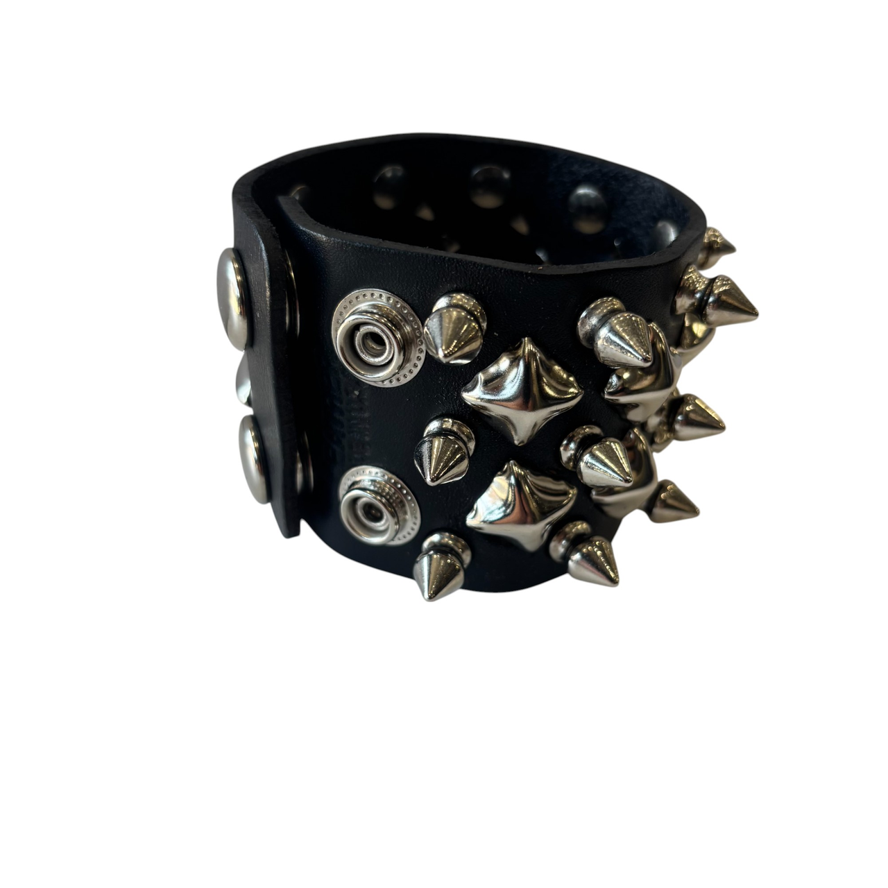 Pyramid and Spike Studded Wristband