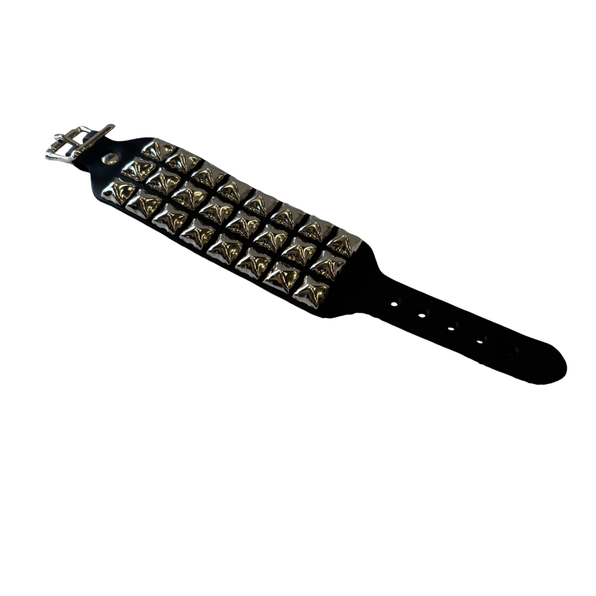 3 Row Pyramid Stud Wristband