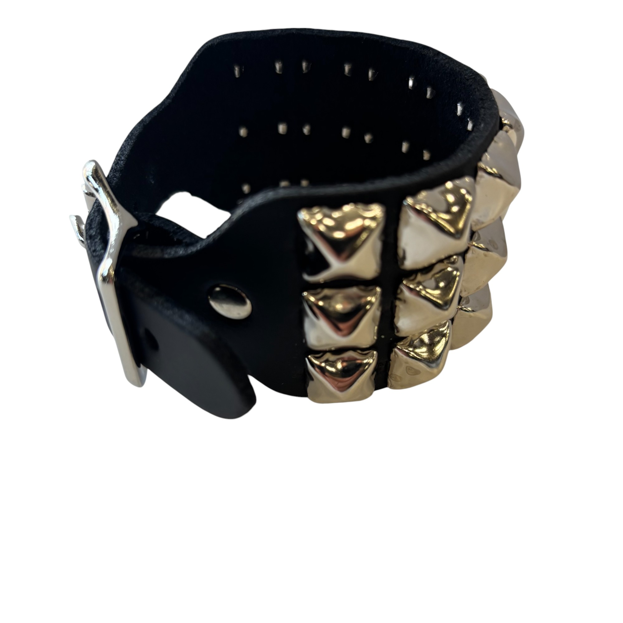 3 Row Pyramid Stud Wristband