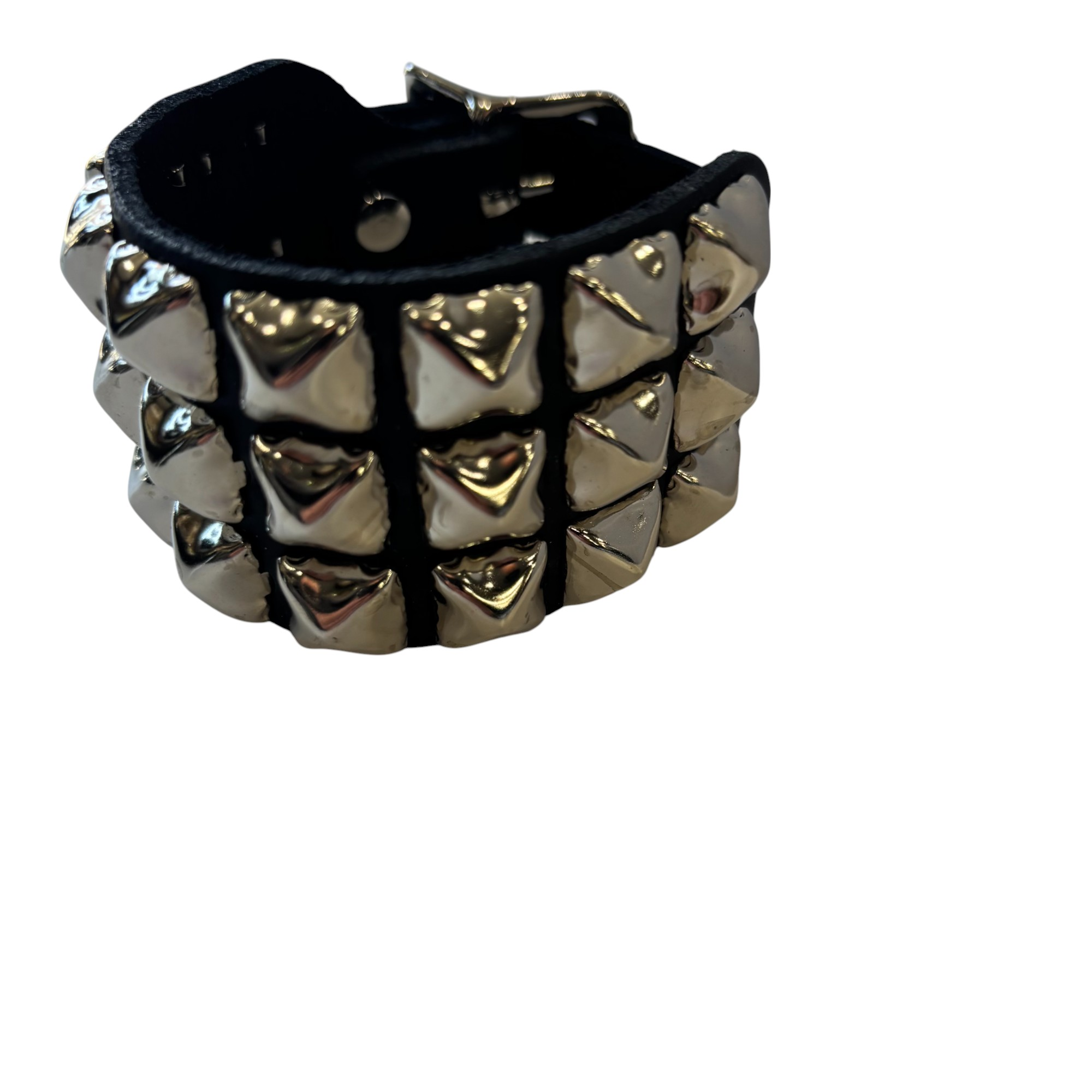 3 Row Pyramid Stud Wristband