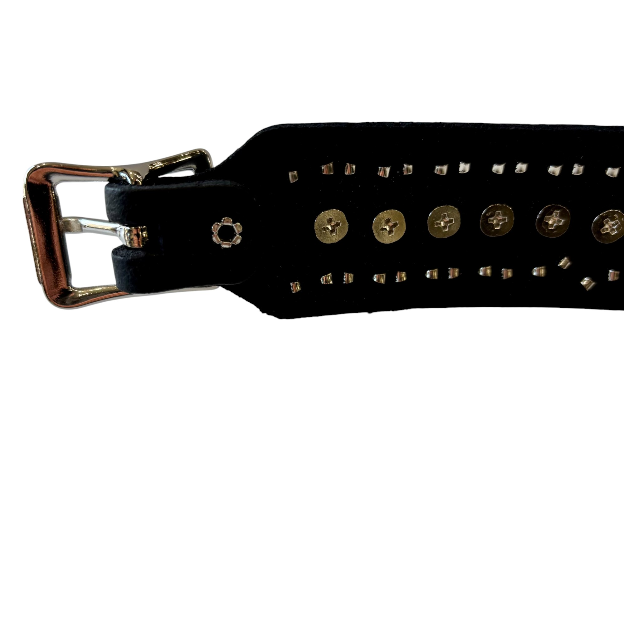 3 Row Cone Spiked Round Studded Leather Wristband