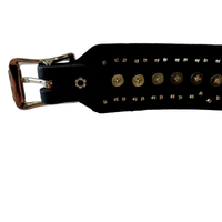 Thumbnail for 3 Row Cone Spiked Round Studded Leather Wristband