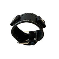 Thumbnail for Black Leather White Stitching Watchband