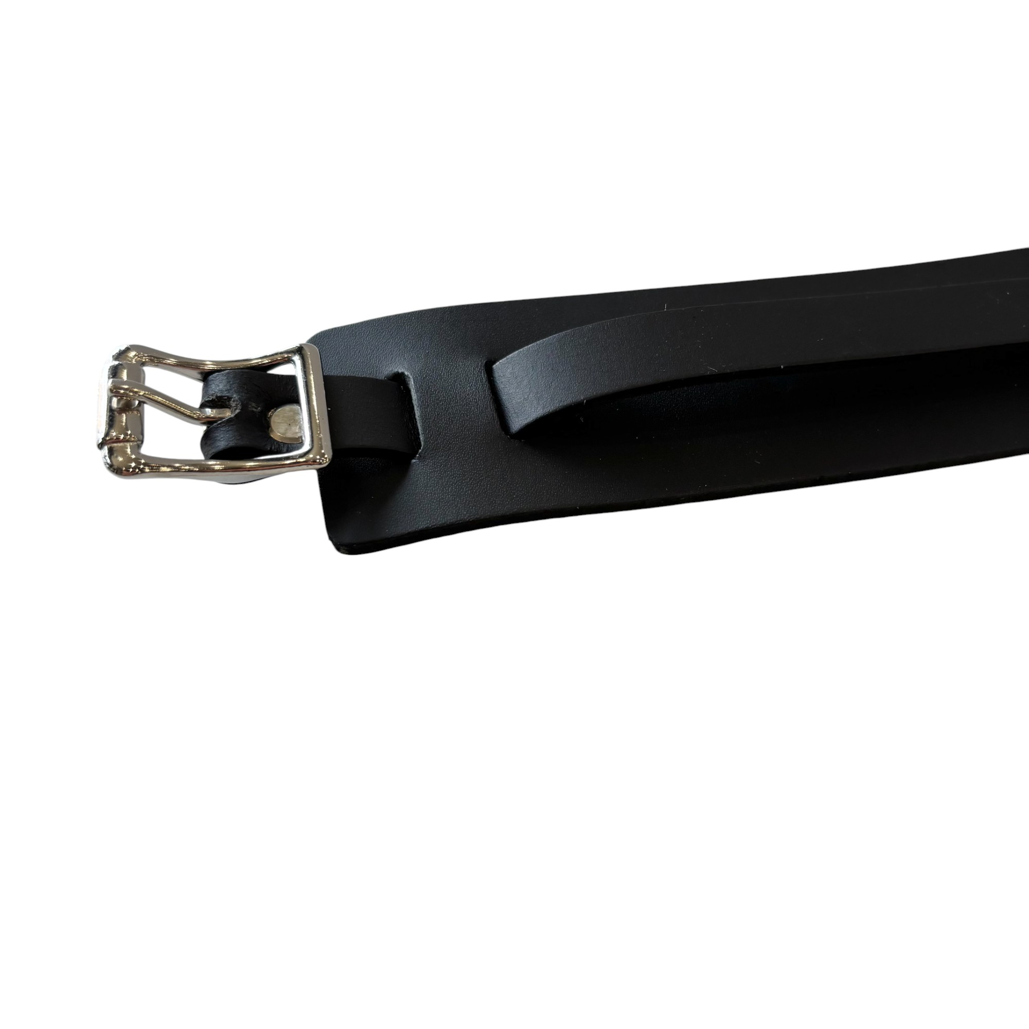 Black Leather Watchband Cuff