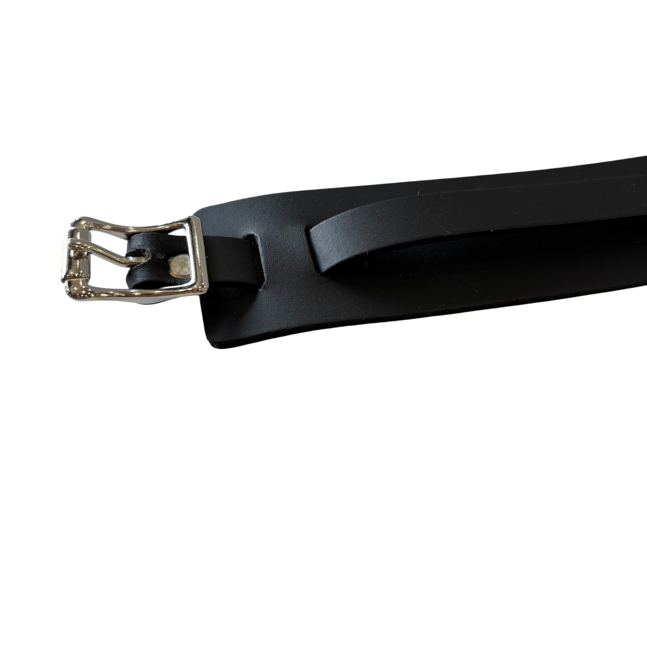Black Leather Watchband Cuff