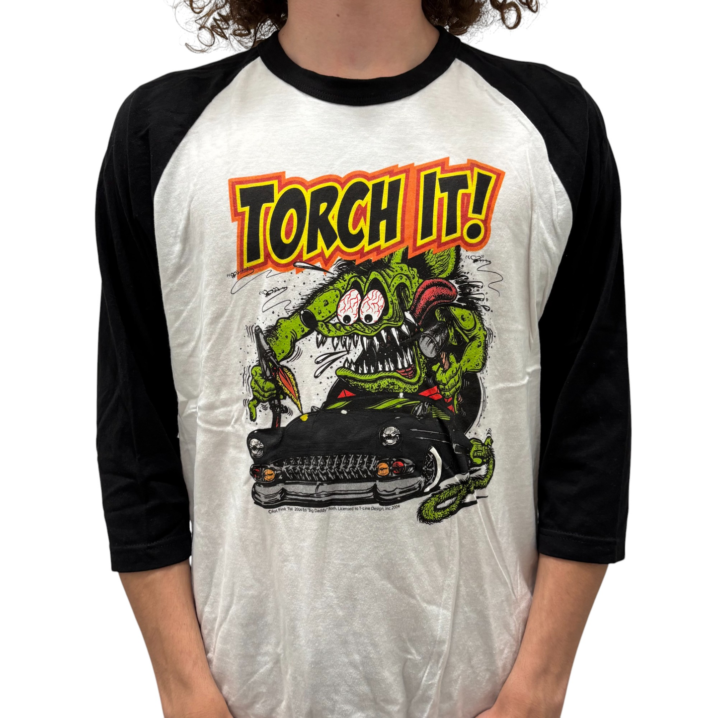Rat Fink Torch It Baseball Tee