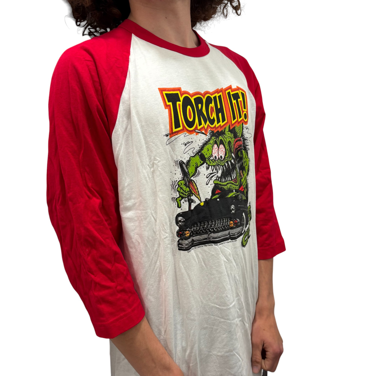 Rat Fink Torch It Red Baseball Tee