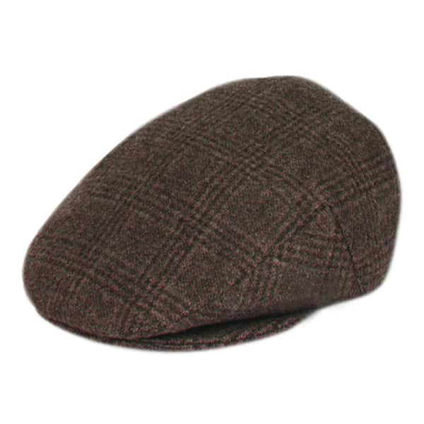 Brown Plaid Wool Ivy Cap