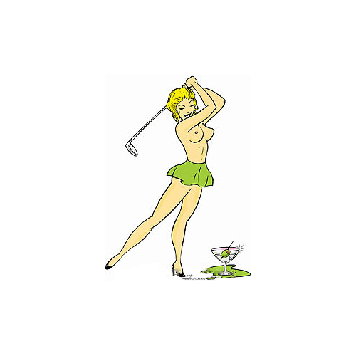Kozik Nude Golfer Sticker