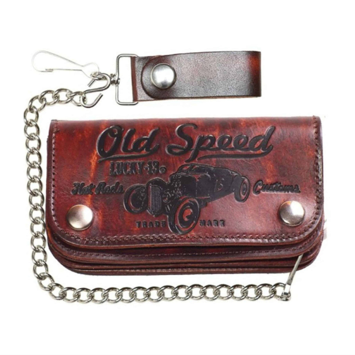 Lucky 13 Wallet Old Speed 6" Bi-Fold w/Chain
