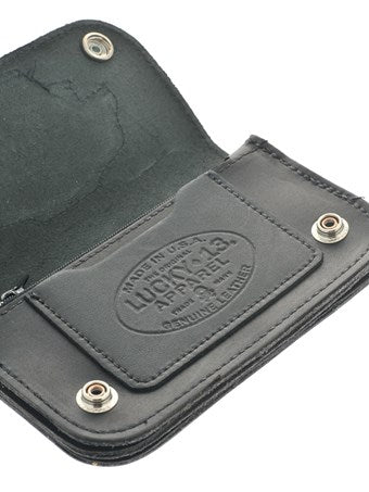 Lucky 13 Wallet Grease Gas and Glory 6” Bi-fold w/ Chain