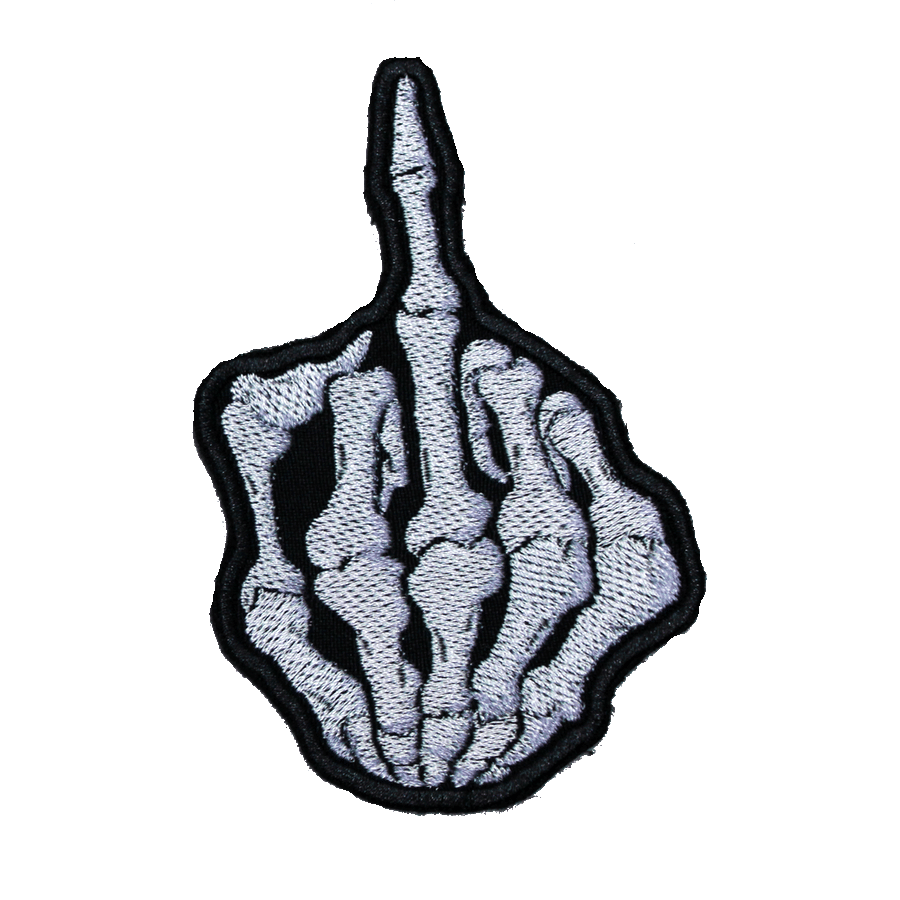 Skeleton Middle Finger Patch