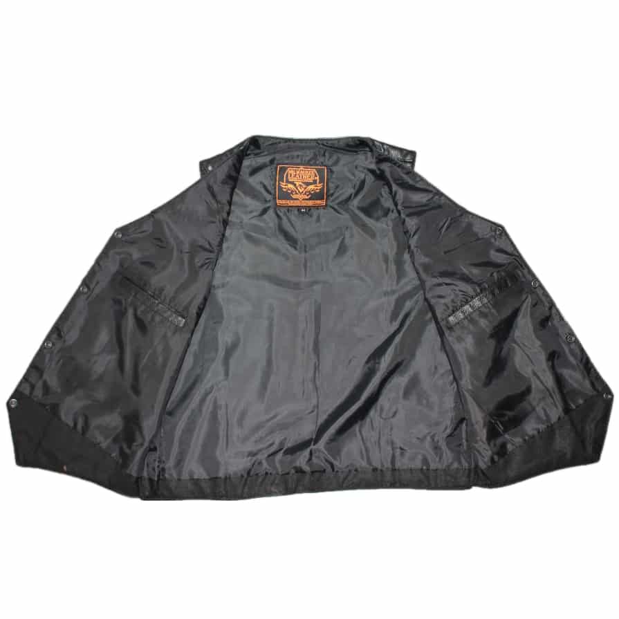 Plain Black Leather Vest by Milwaukee Leather