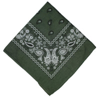 Thumbnail for Olive Green Paisley Cotton Bandana