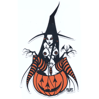 Thumbnail for Pigors Evil Pumpkin Witch Sticker
