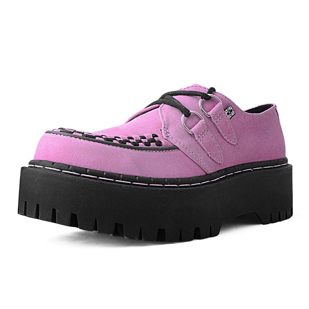 TUK Pink Suede Double Decker Creeper