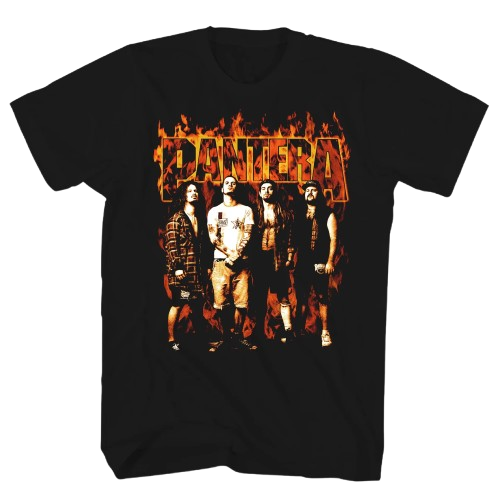 Pantera Flames Group Photo T-Shirt