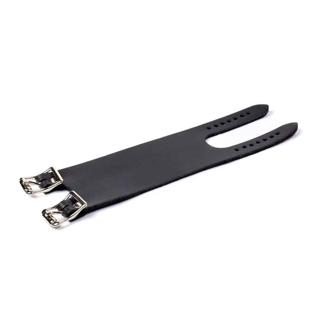 Plain Black Leather Wrist Cuff