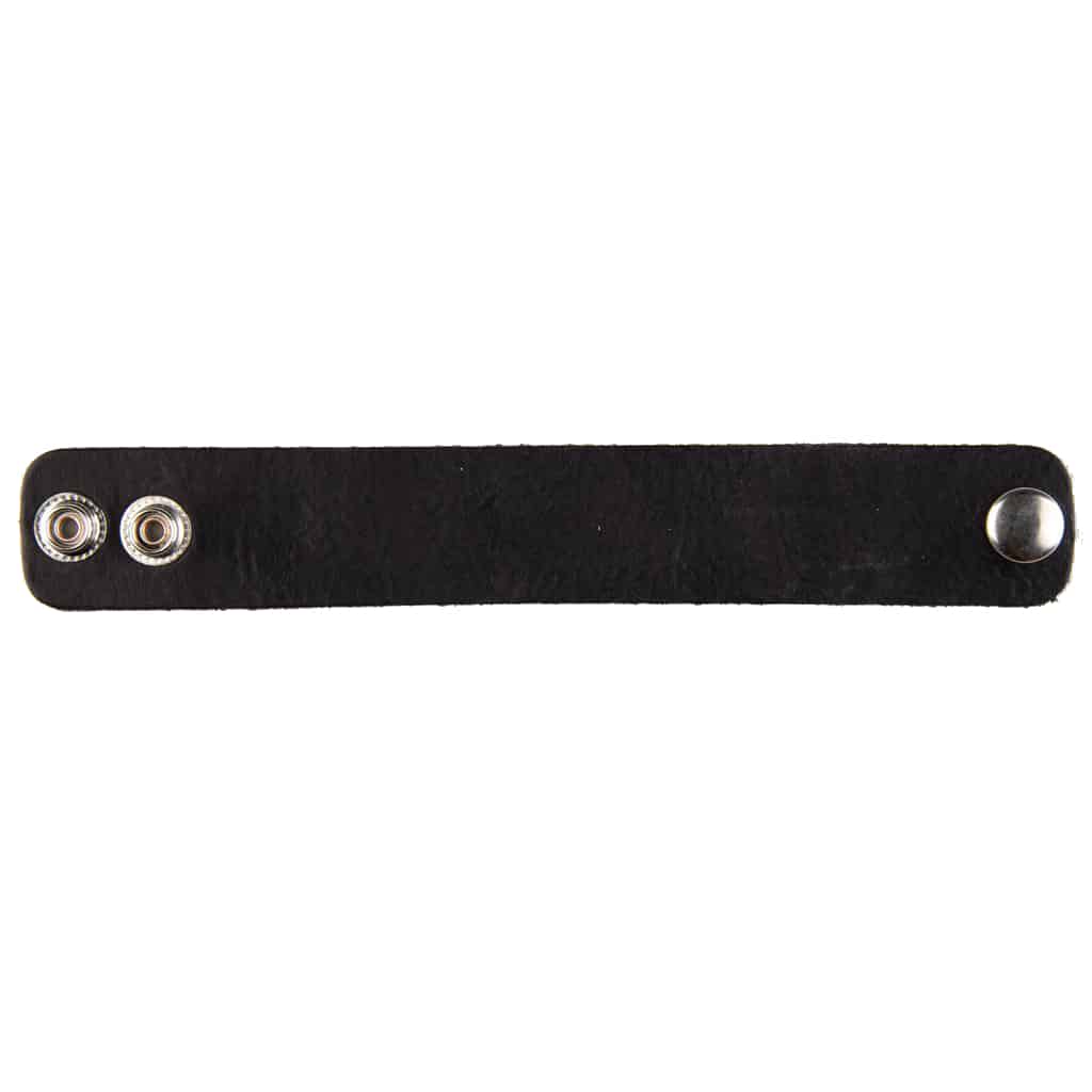 Plain Black Leather Wristband
