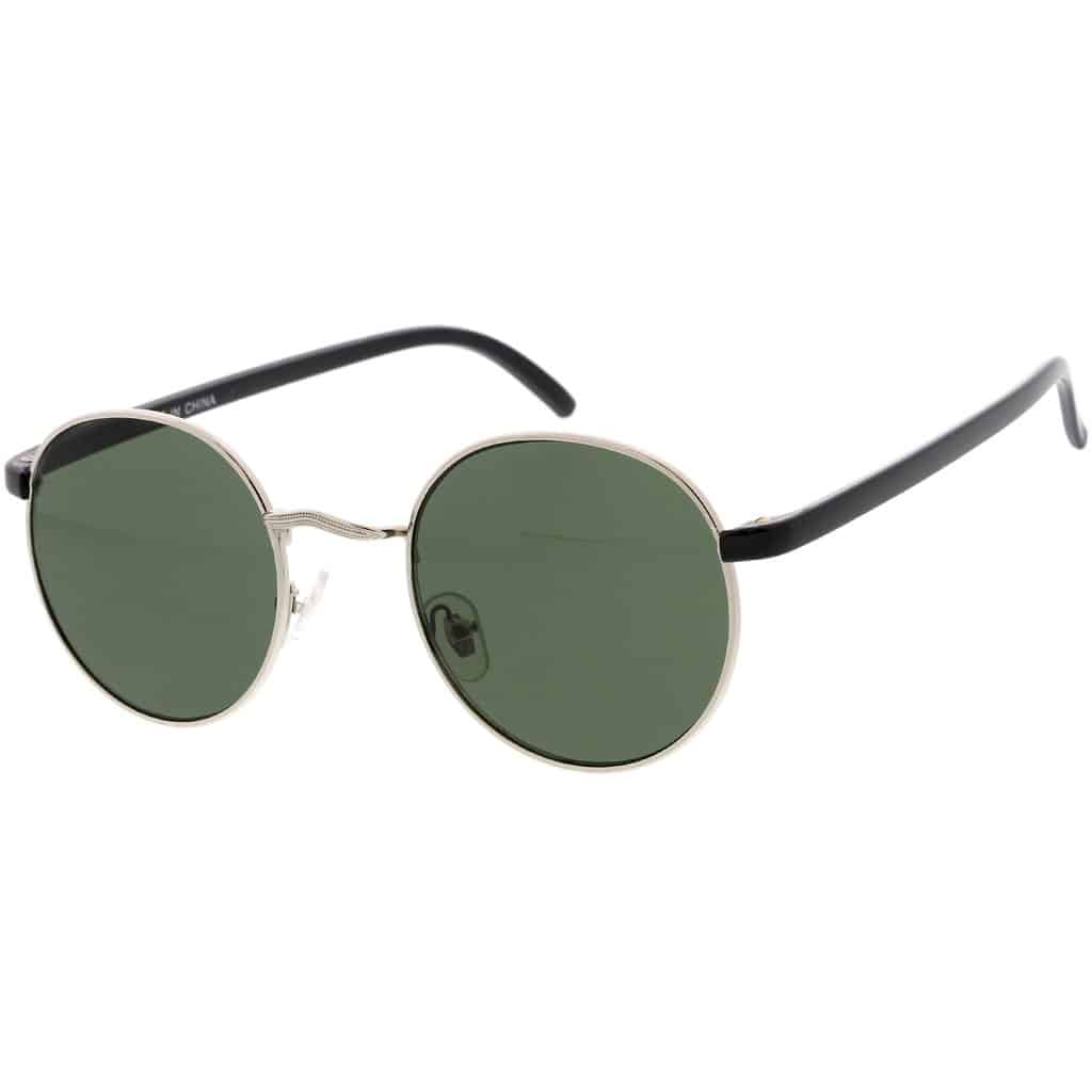 Black Silver Round Sunglasses