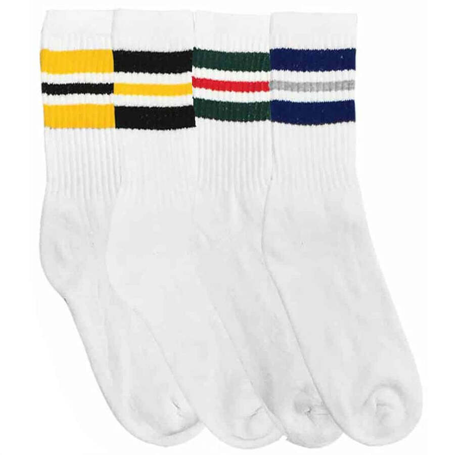 Striped White Tube Socks