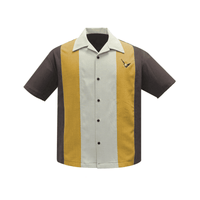 Thumbnail for Mustard and Brown Bowling Shirt