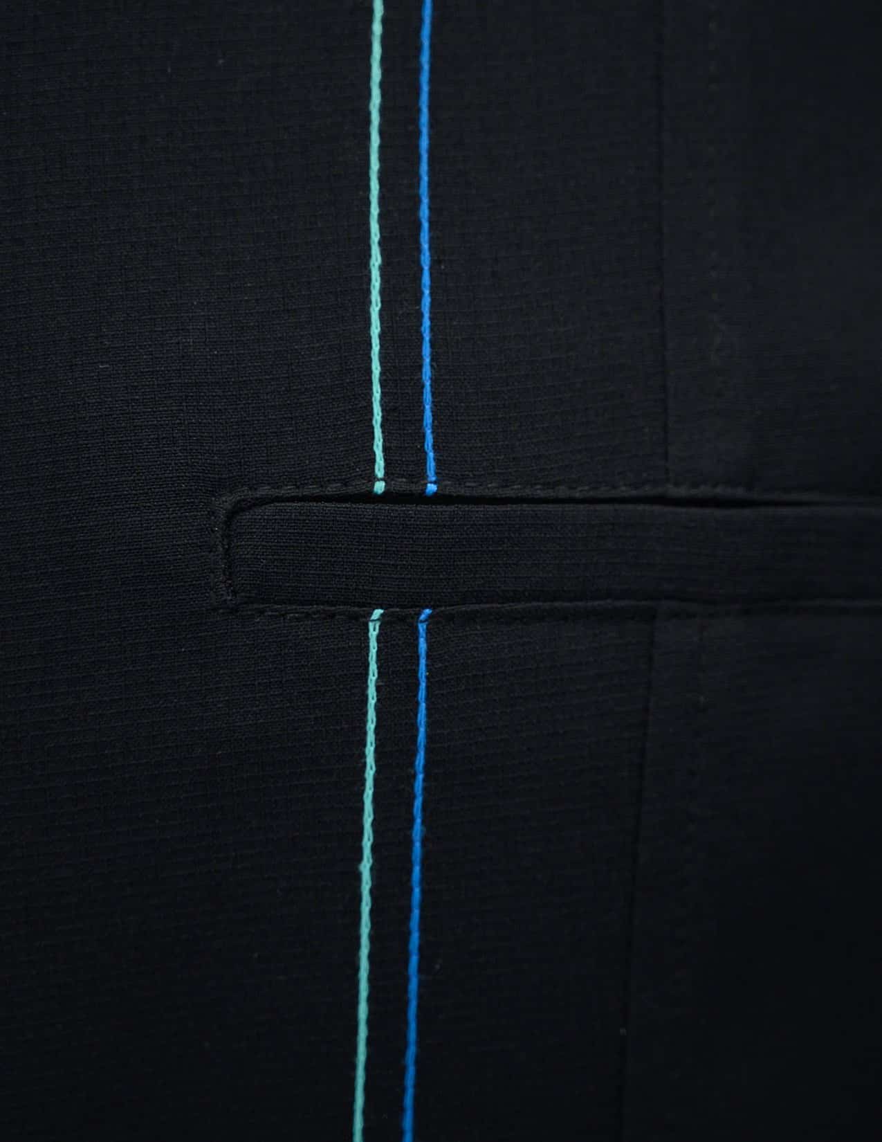Black and Teal Stitching Bowling Shirt by Steady Clothing