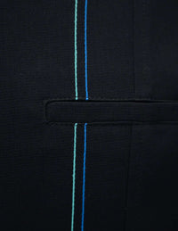 Thumbnail for Black and Teal Stitching Bowling Shirt by Steady Clothing