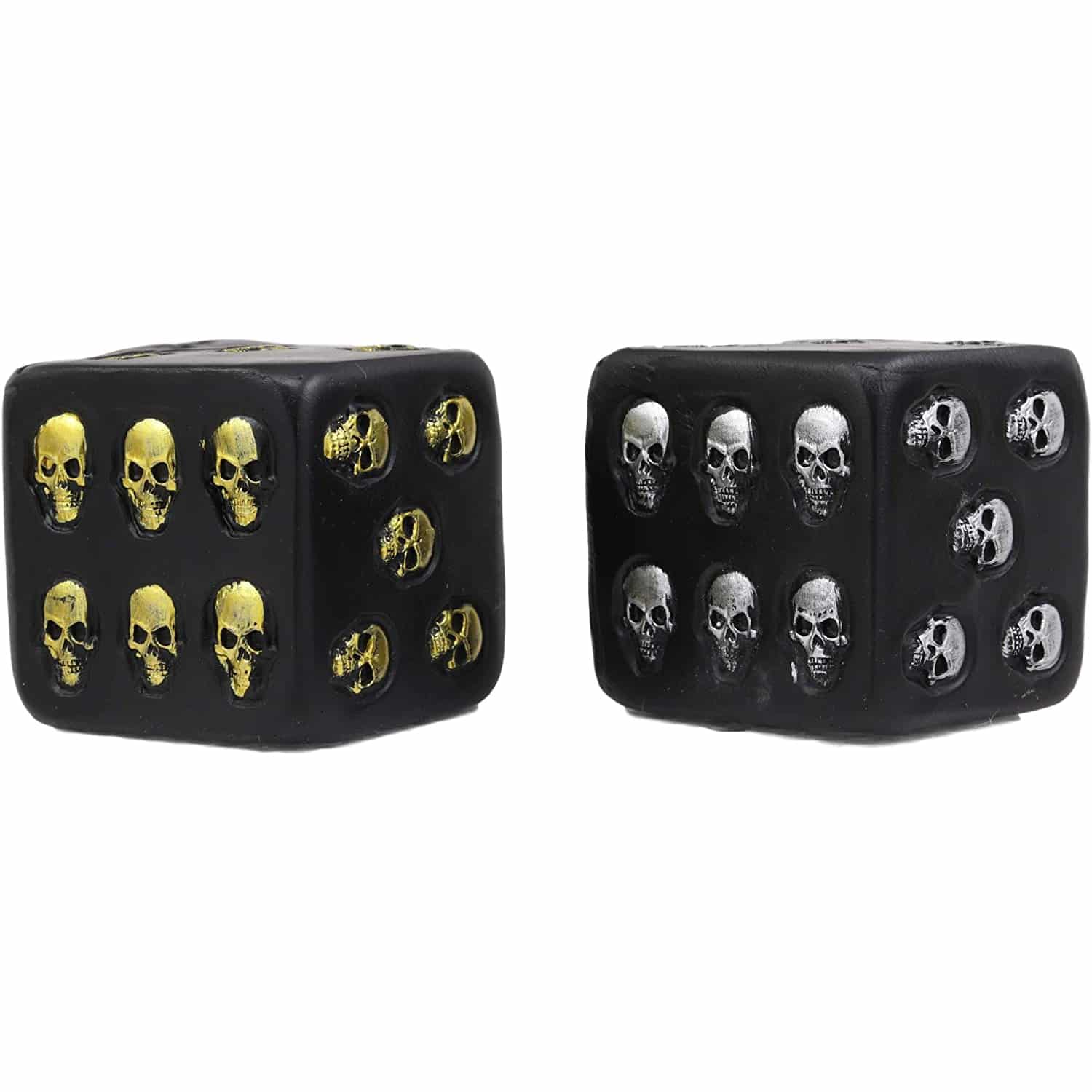 Silver and Gold Skull Dice Set s2