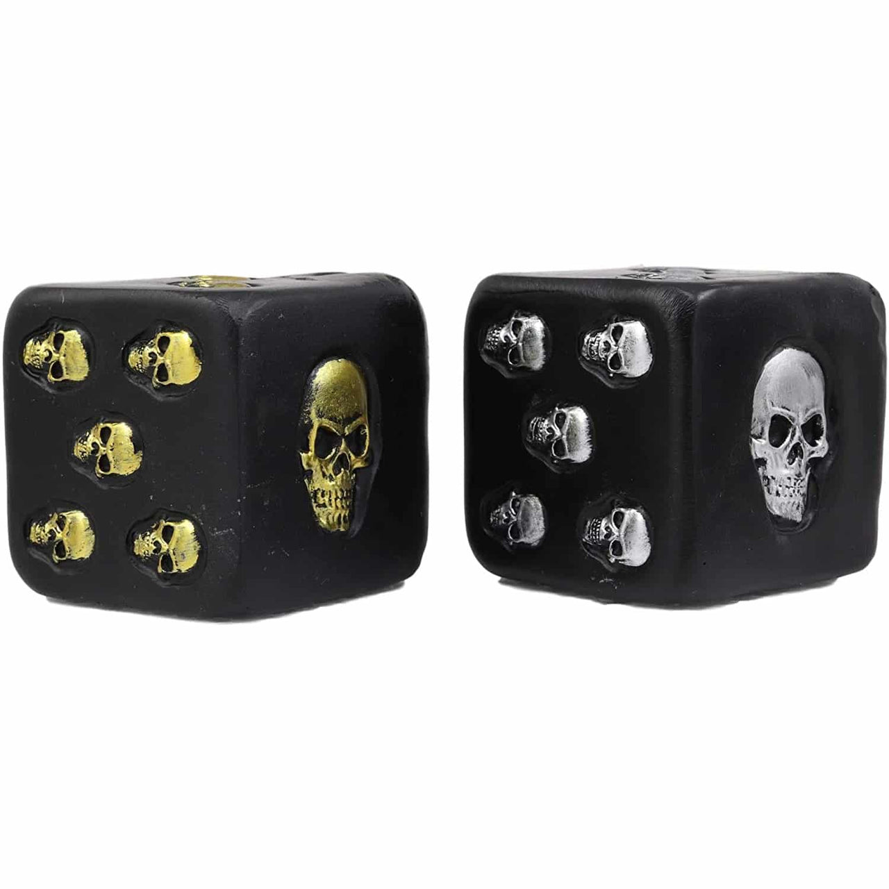 Silver and Gold Skull Dice Set