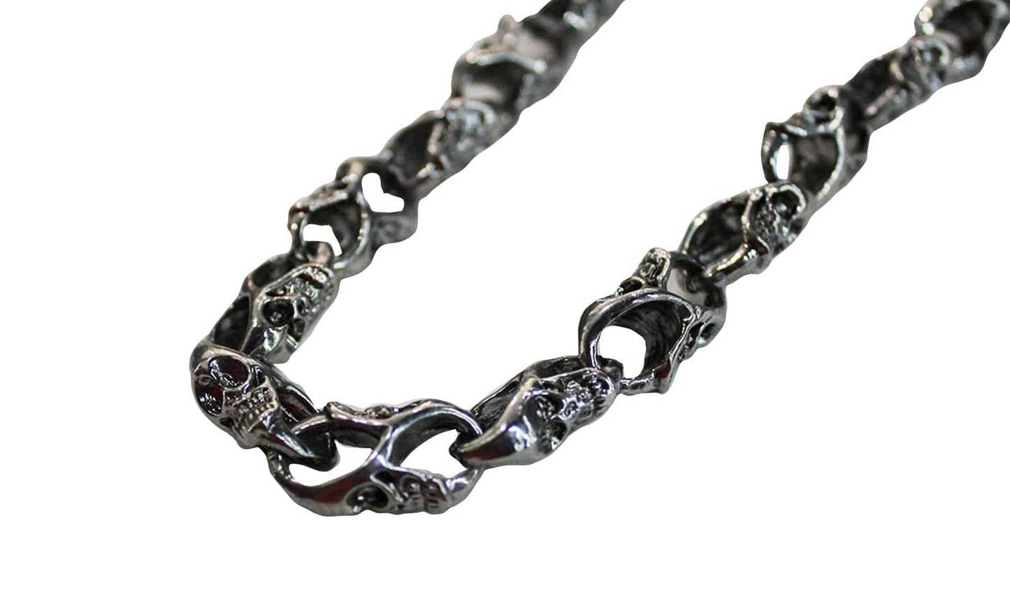 Small Chrome Skull Wallet Chain 21"