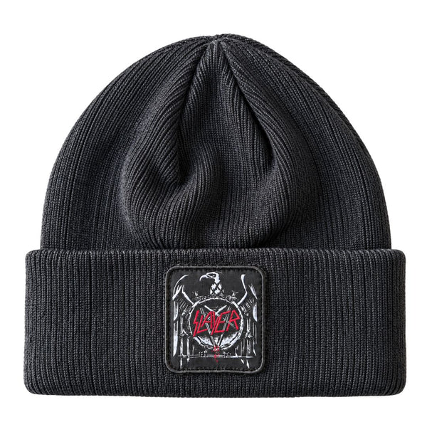 Slayer Eagle Patch Black Knit Beanie