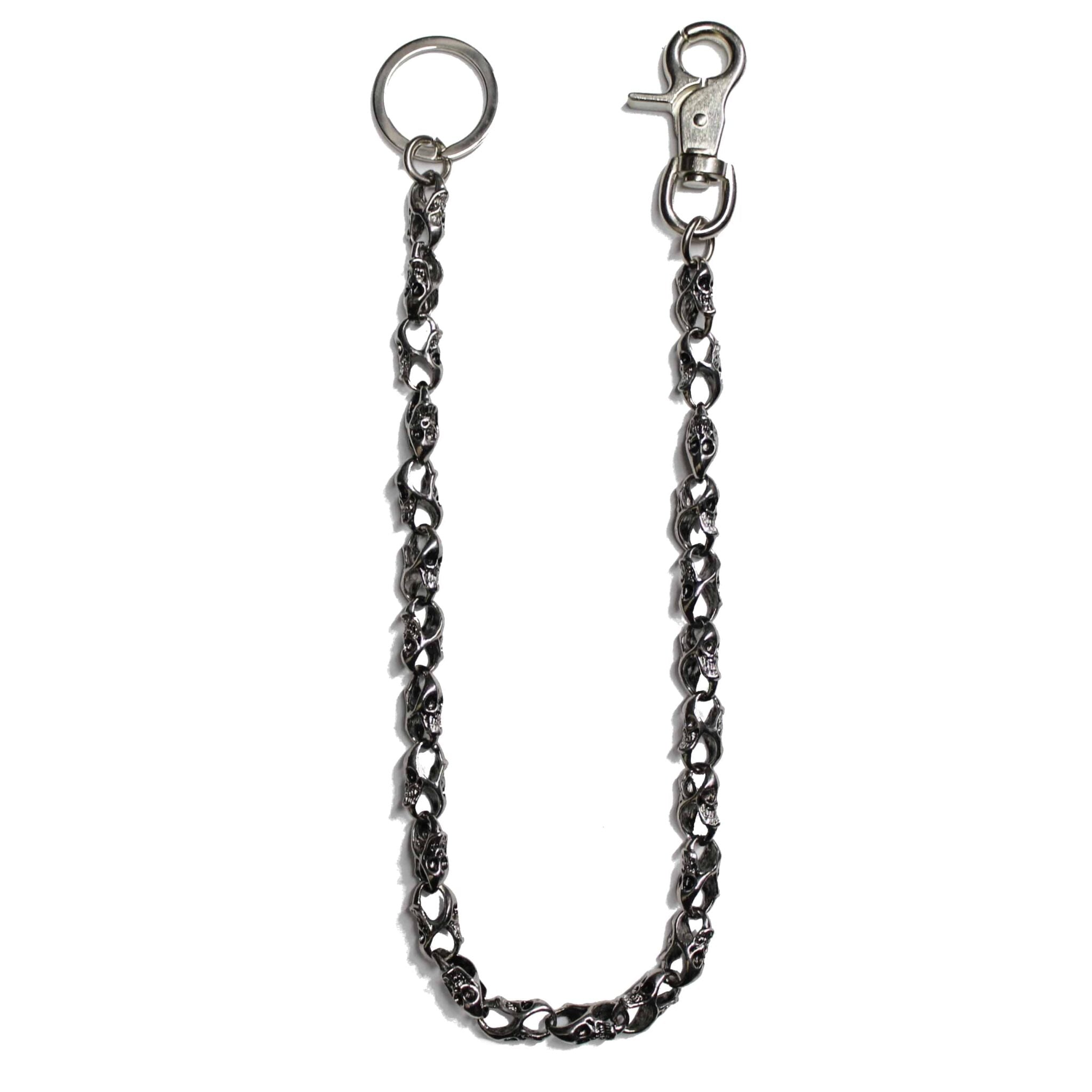 Small Chrome Skull Wallet Chain 21