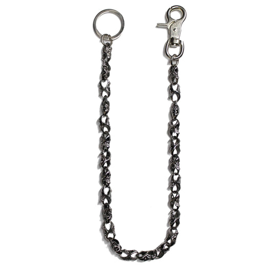 Small Chrome Skull Wallet Chain 21"