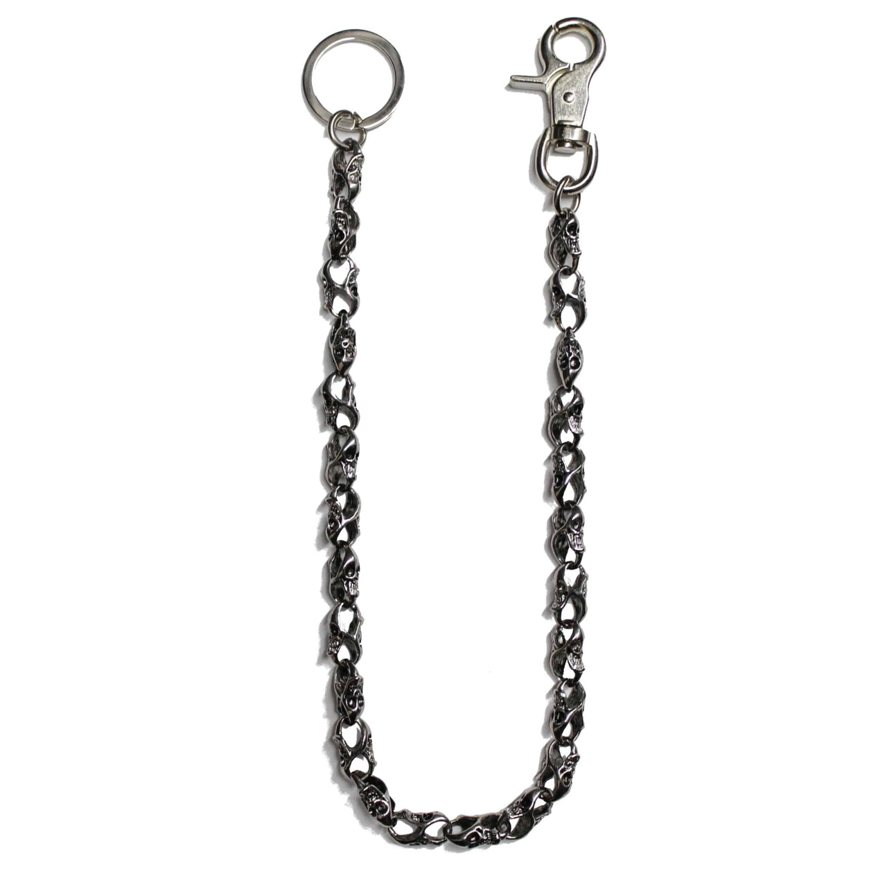 Small Chrome Skull Wallet Chain 21"