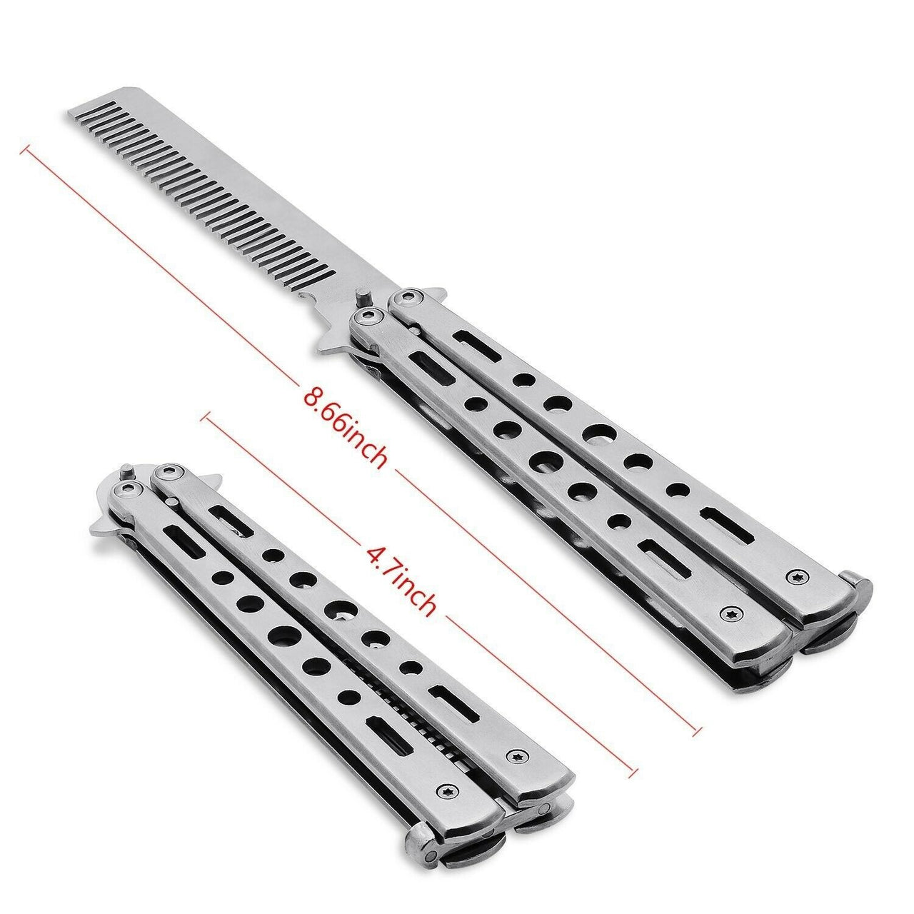 Novelty Stainless Steel Balisong Hair Comb