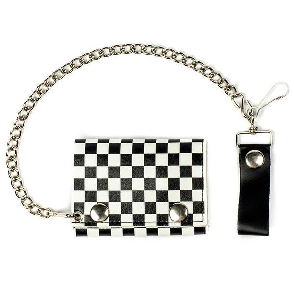 Checkered Tri-Fold Biker Wallet