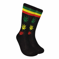 Thumbnail for Rasta Marijuana Leaf Crew Socks