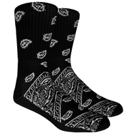 Thumbnail for Black Paisley Crew Socks