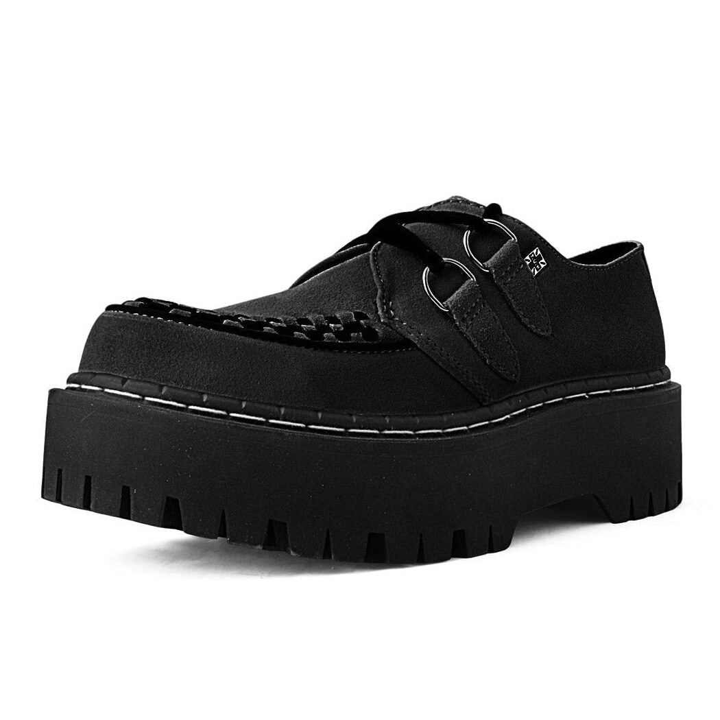 TUK Black Suede Double Decker Creeper