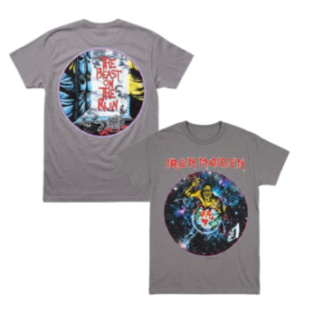 Iron Maiden Trooper Circle Charcoal  T-Shirt