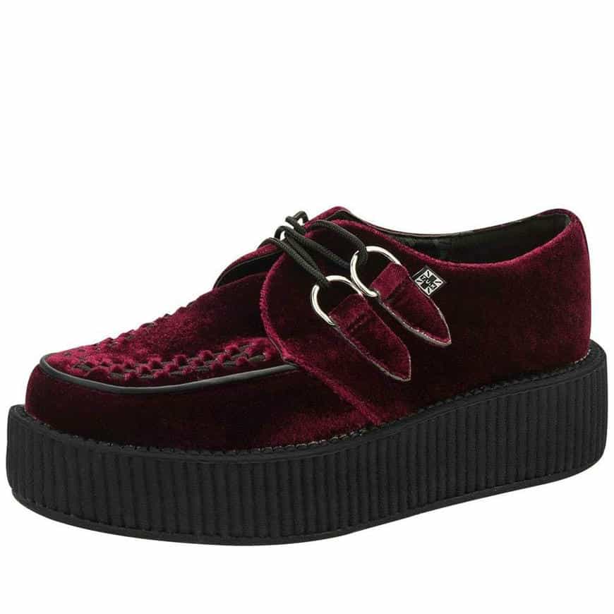 TUK Burgundy Velvet Mondo Creeper V8463