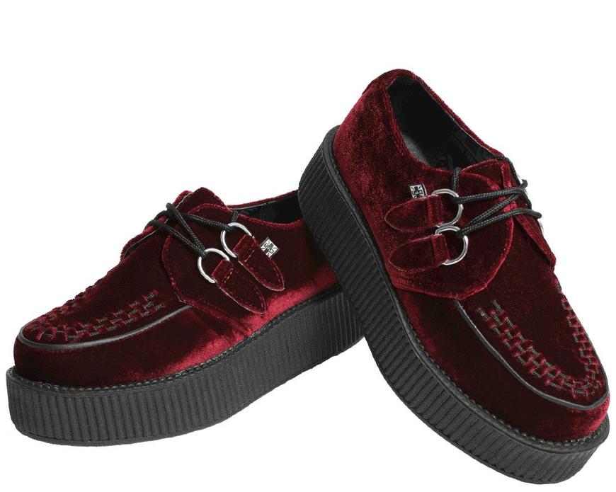 TUK Burgundy Velvet Mondo Creeper V8463
